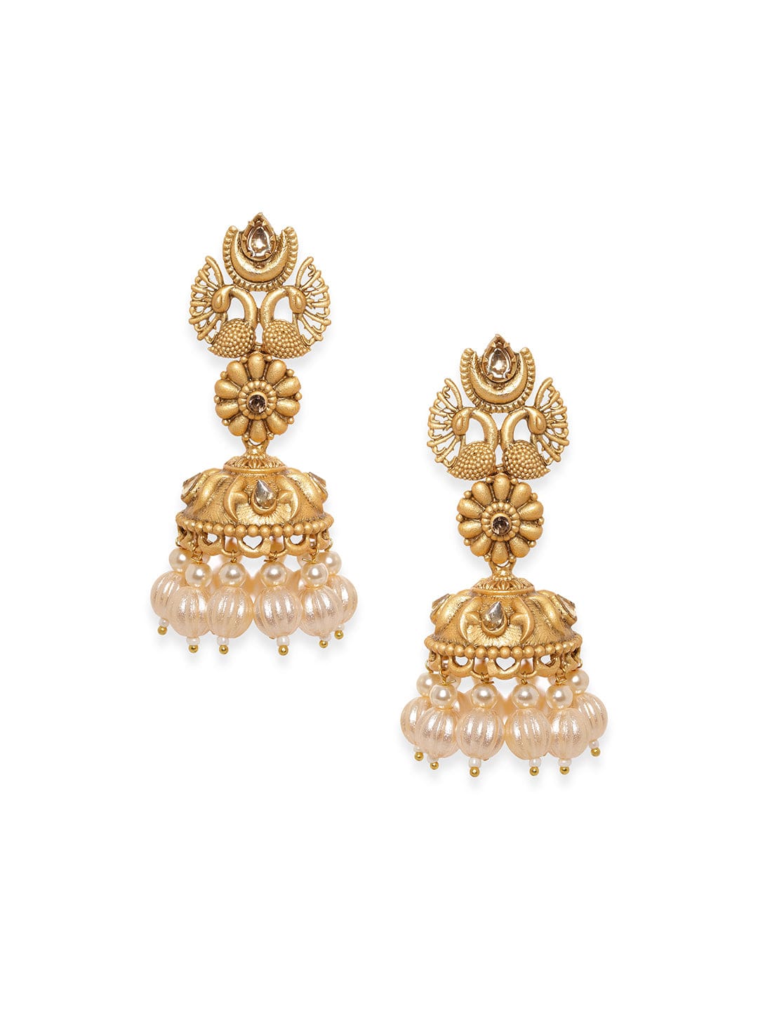 Heritage Mayura Jhumka Gold