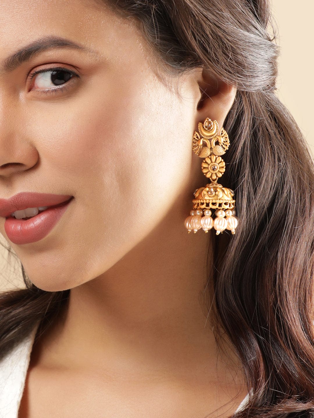 Heritage Mayura Jhumka Gold