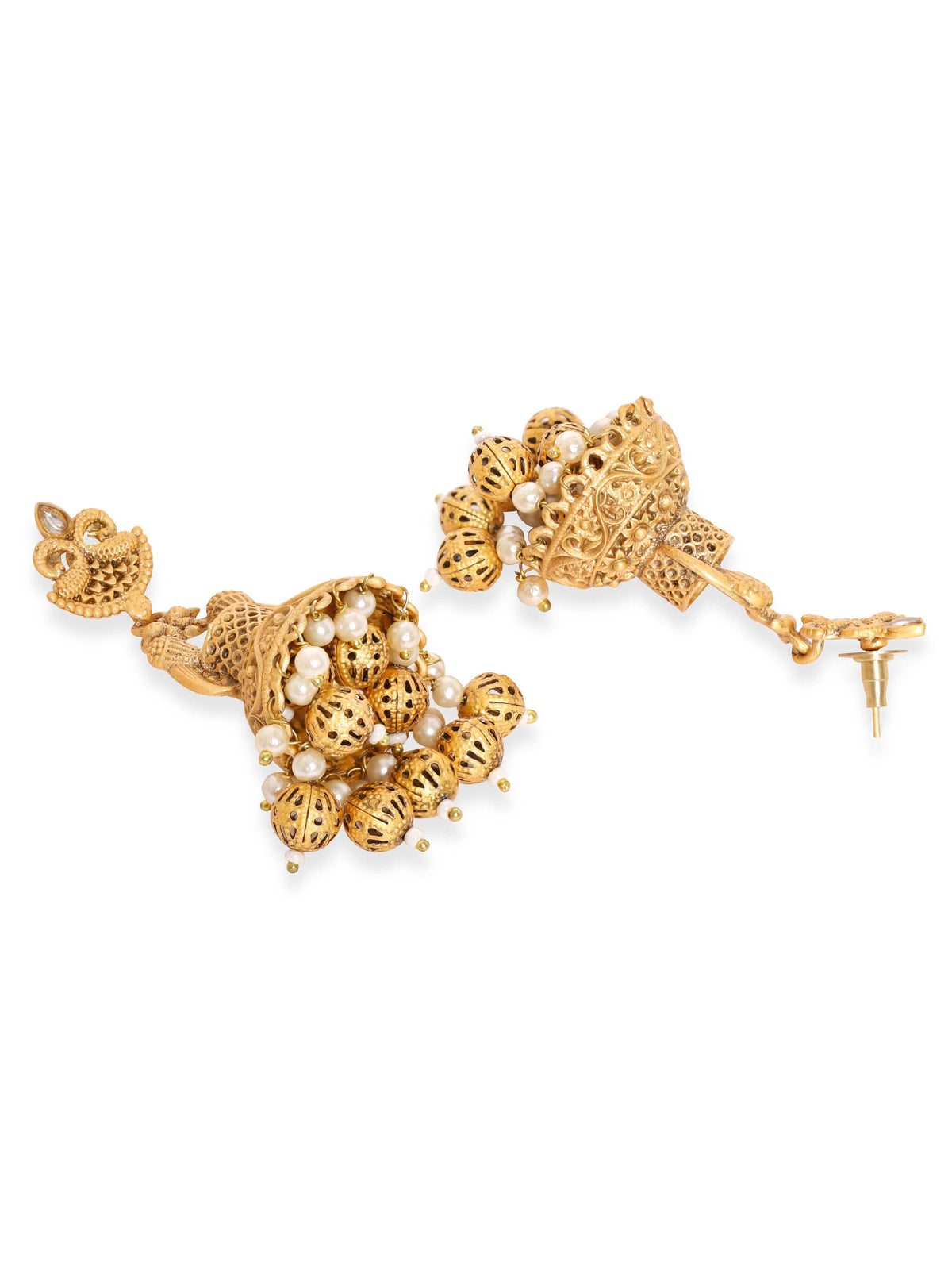 Heritage Peacock Temple Jhumka Gold