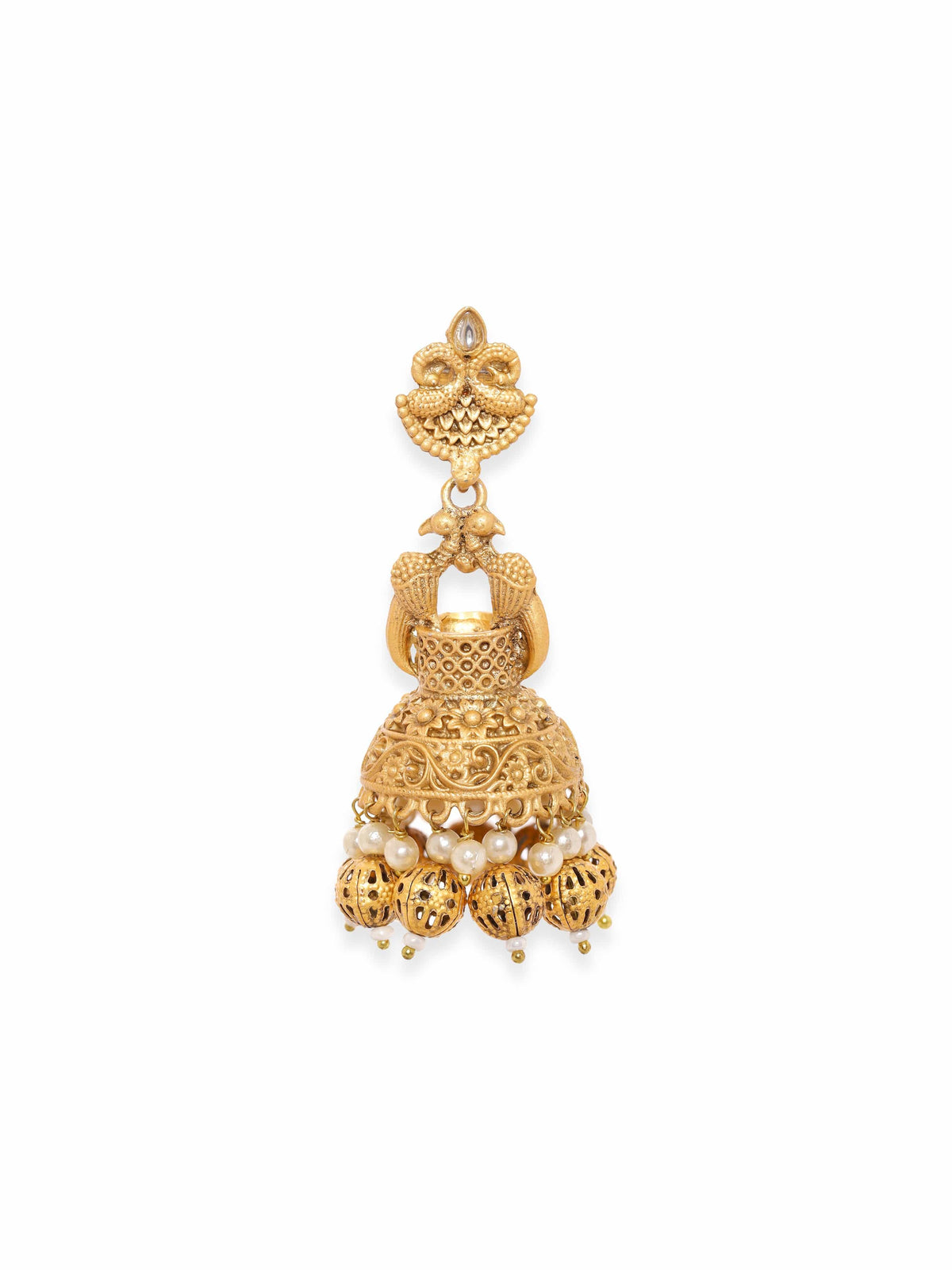 Heritage Peacock Temple Jhumka Gold