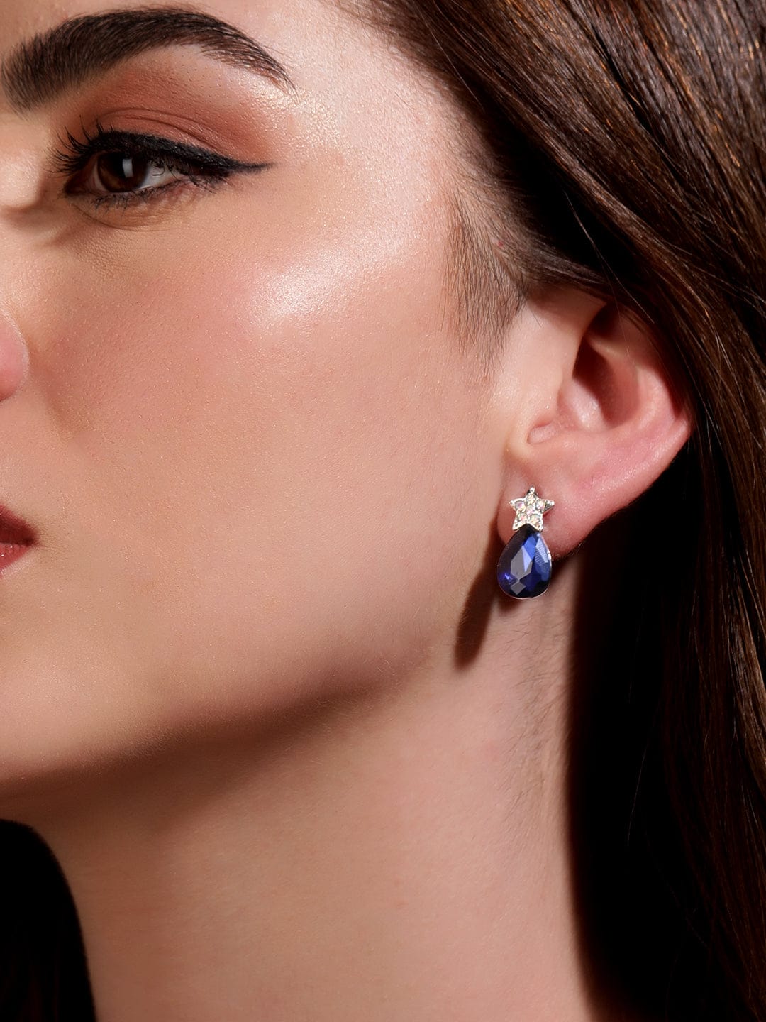 【Rubans】 Petite Blue Stone Stud Earrings｜プチ ブルーストーン スタッドイヤリング