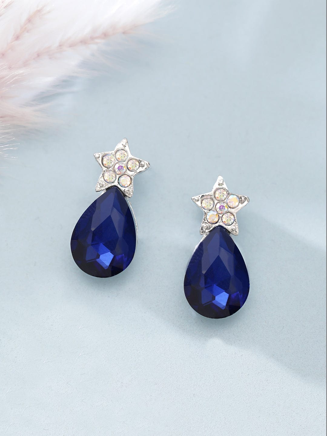 【Rubans】 Petite Blue Stone Stud Earrings｜プチ ブルーストーン スタッドイヤリング