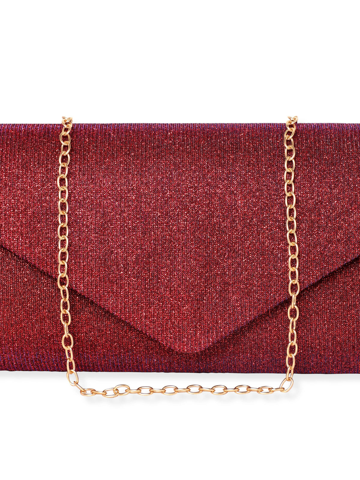 Rubans Radiant Bloom Magenta Textured Shimmery Clutch Bag Magenta