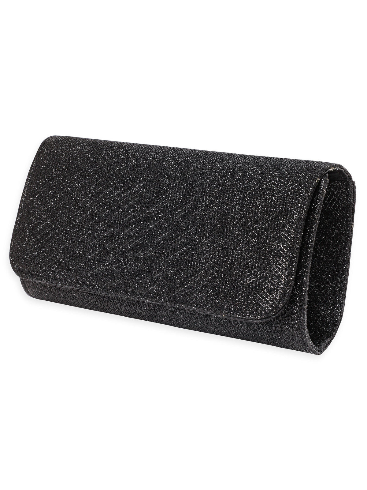 Rubans Radiant Splendor Handcrafted Shimmery Clutch Black