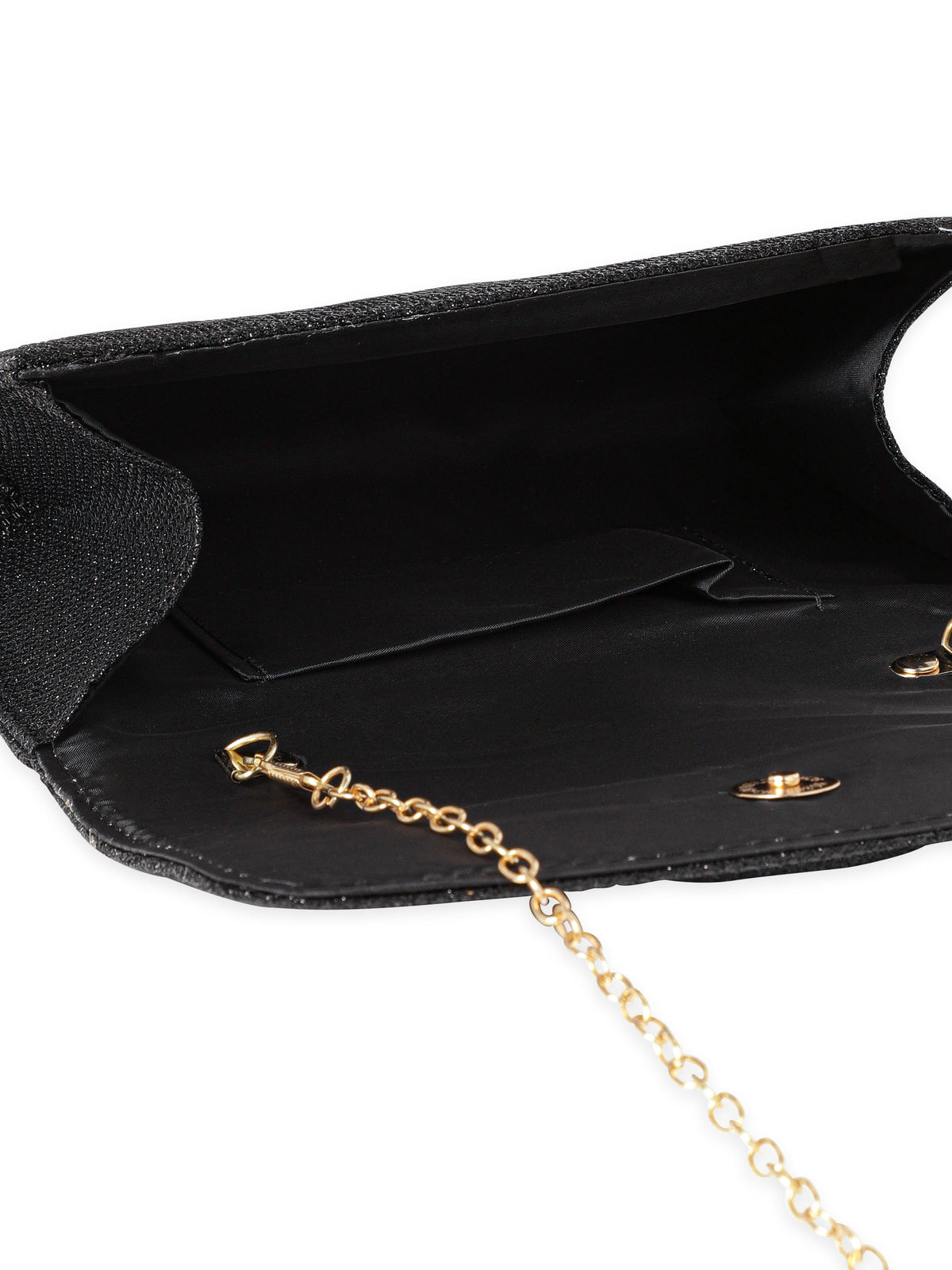Rubans Radiant Splendor Handcrafted Shimmery Clutch Black