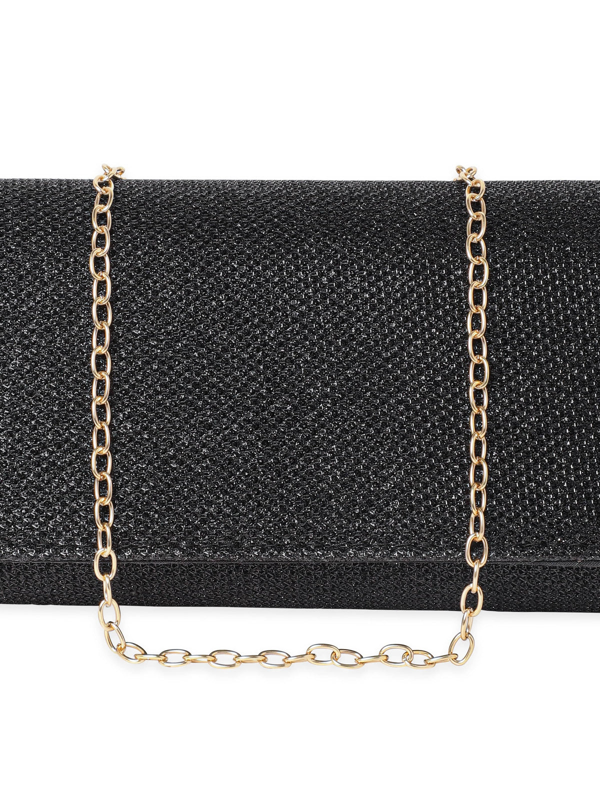 Rubans Radiant Splendor Handcrafted Shimmery Clutch Black