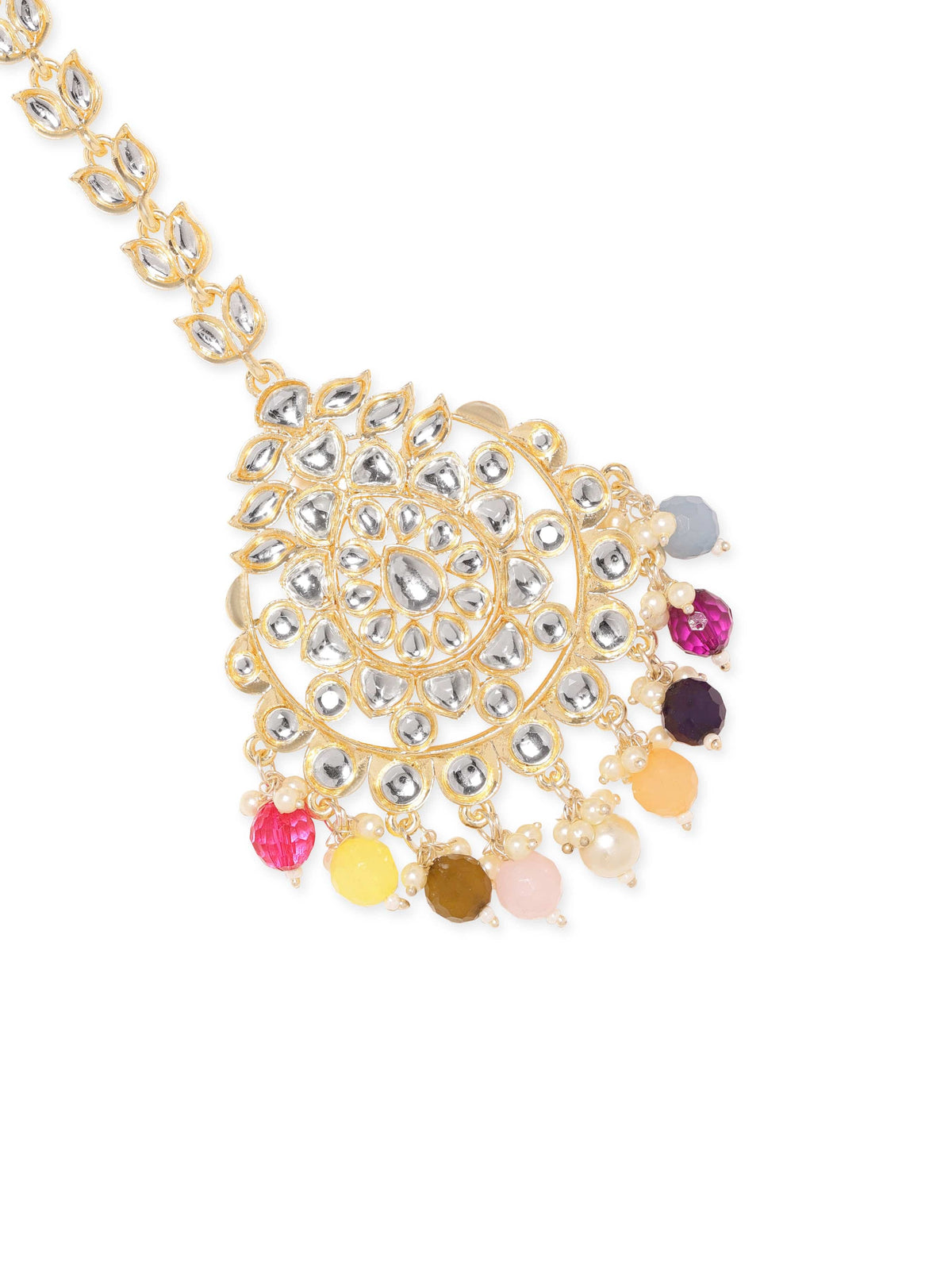 Dancing Hues Multicolour Maangtikka Set Gold