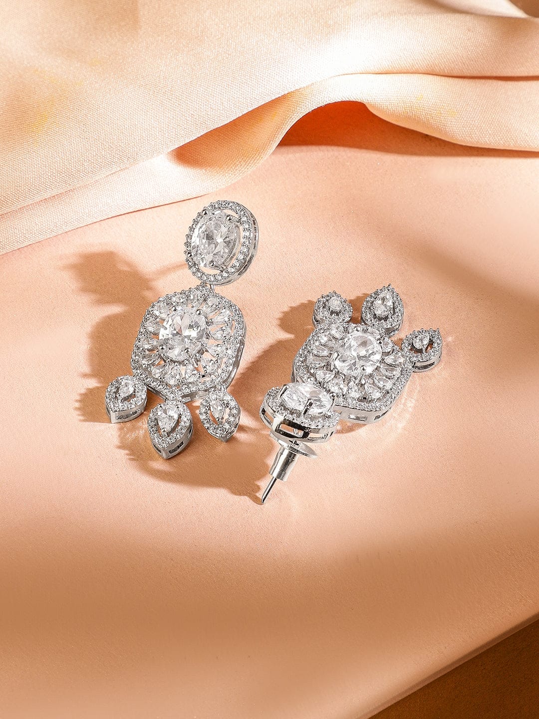 Studded Choker Set in American Diamond Zirconia フリーサイズ