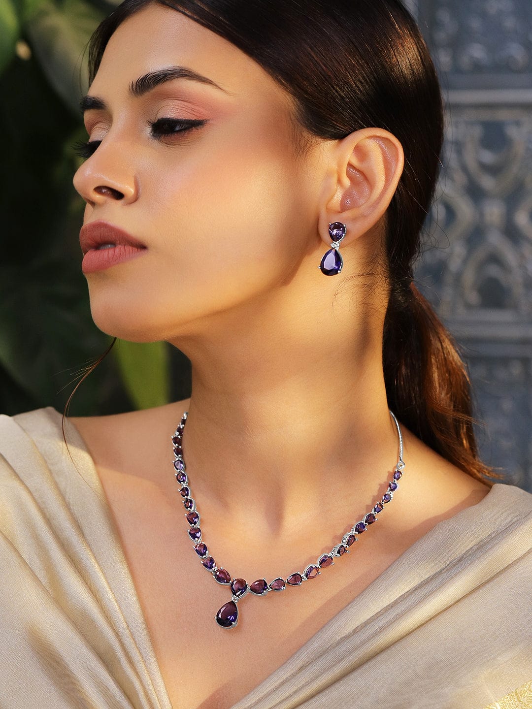 Miraculous Blue Necklace Set Purple
