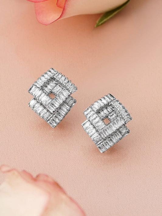 Baguette Glow Square Studs フリーサイズ