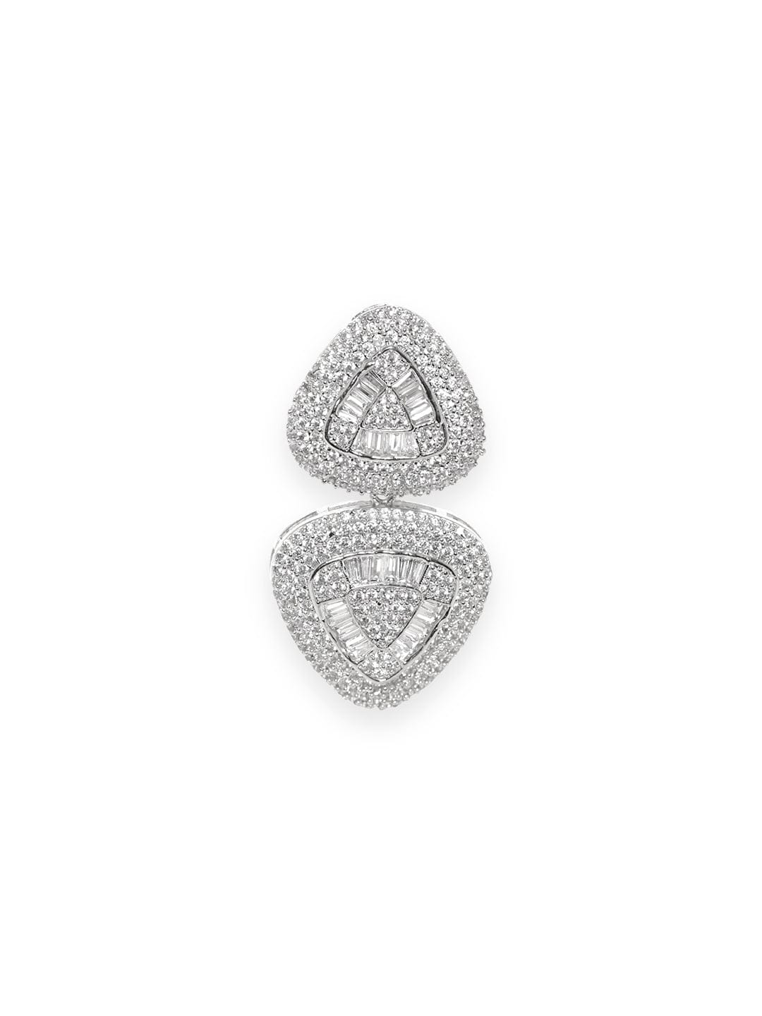 Soft Curve Triad American Diamond Zirconia Drops Gold