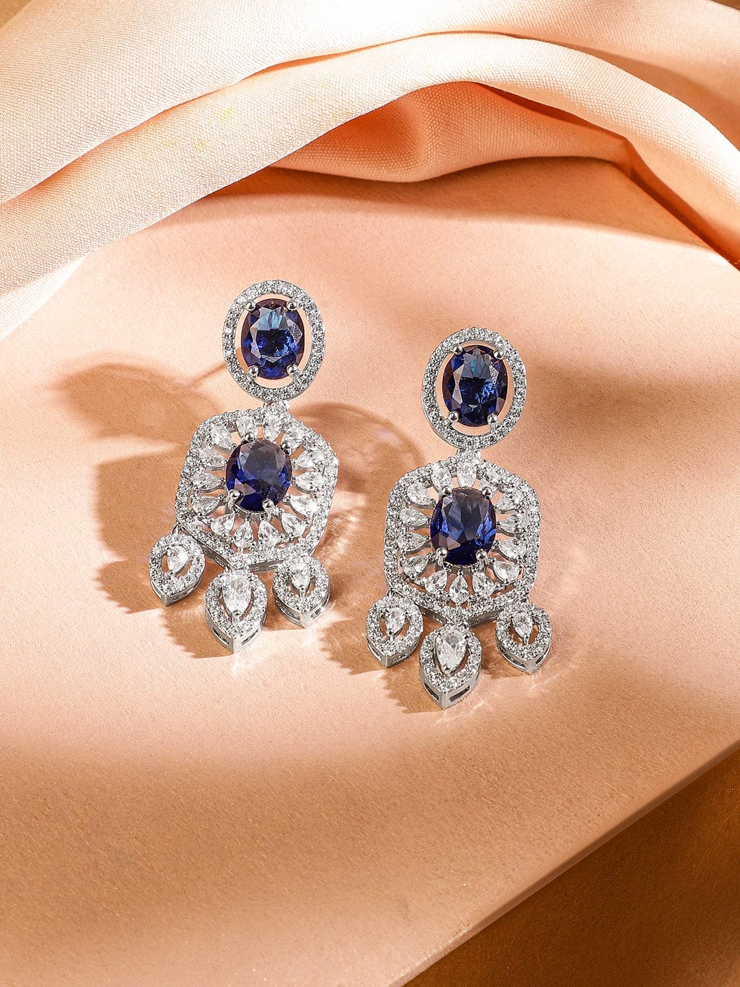 American Diamond Zirconia Blue Choker Set フリーサイズ