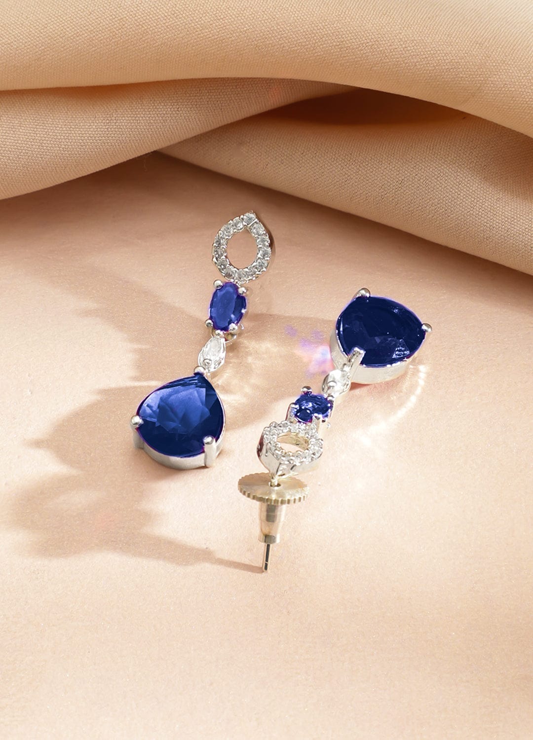 Blue Drop American Diamond Zirconia Necklace Set フリーサイズ
