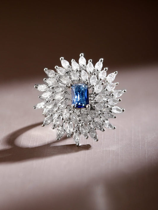 Blue America Diamond Zirconia Ring Blue