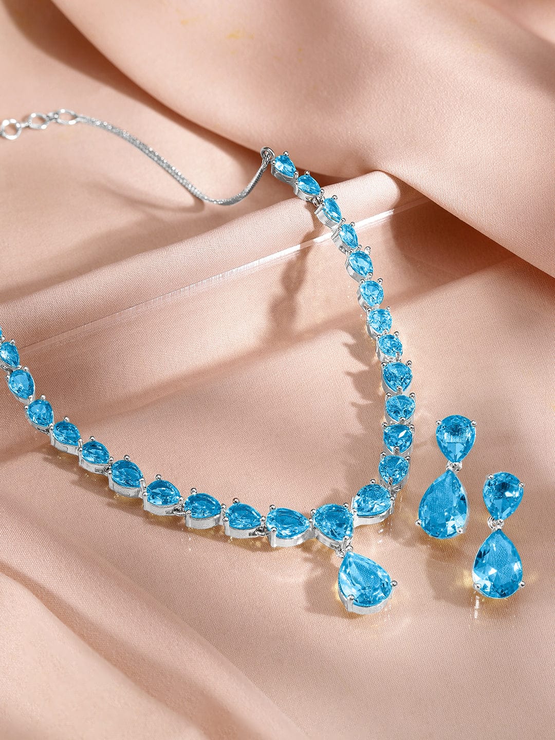 Blue Topaz Necklace Set Sky Blue