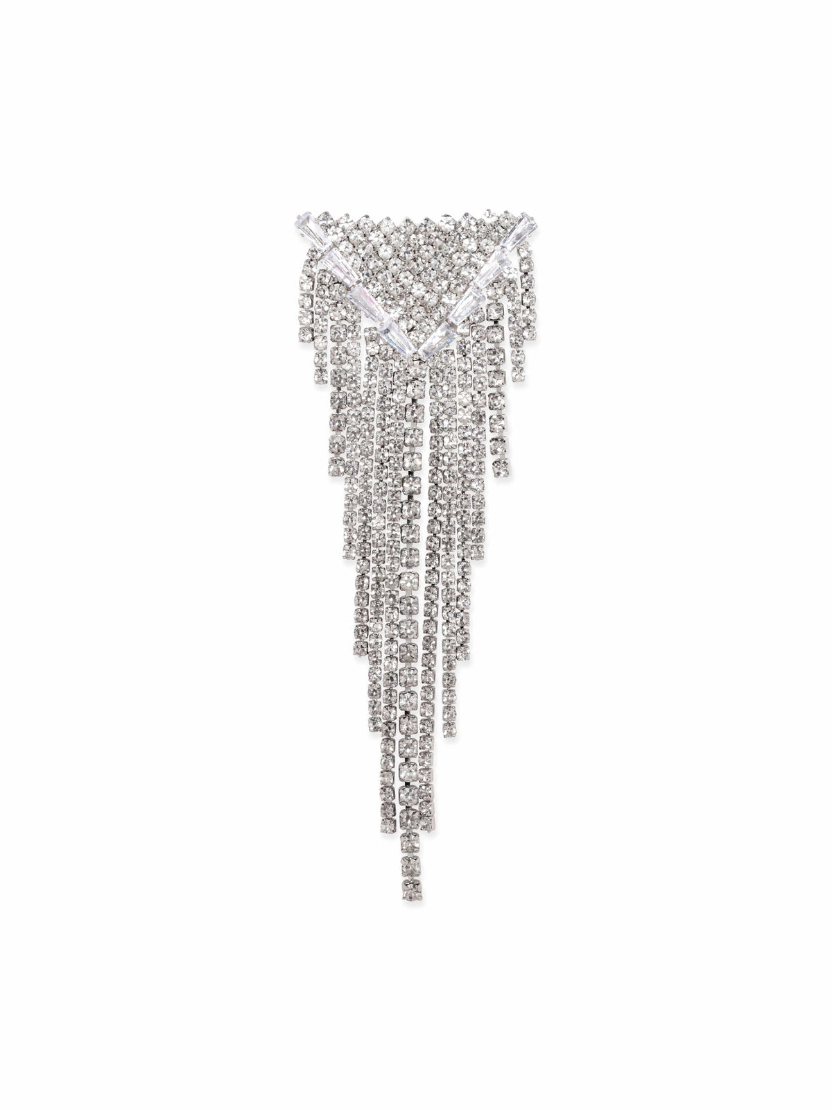Designer Edge Multistrand American Diamond Zirconia Danglers Silver