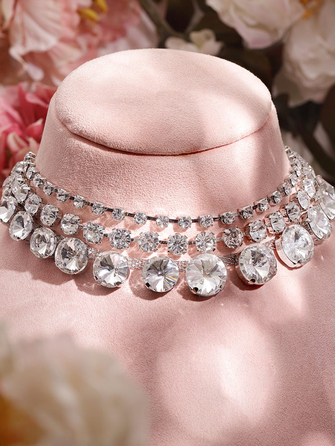 Multi Layer Statement Choker Rhodium