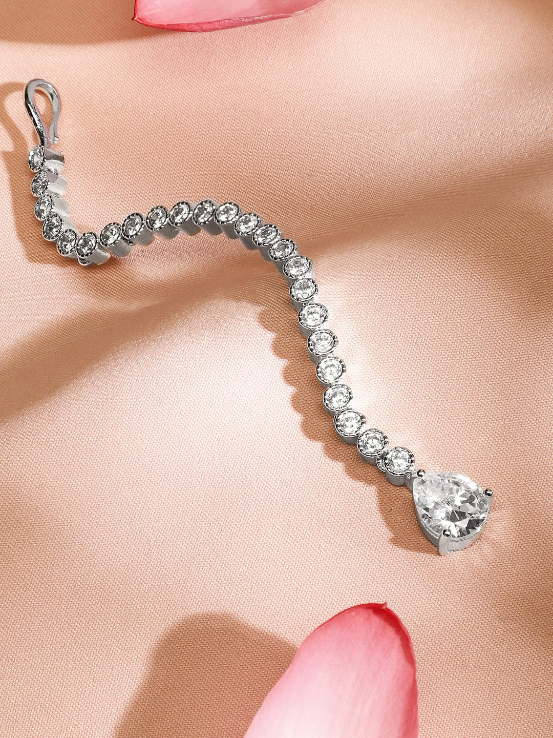 Alluring Maang Tikka American Diamond Silver