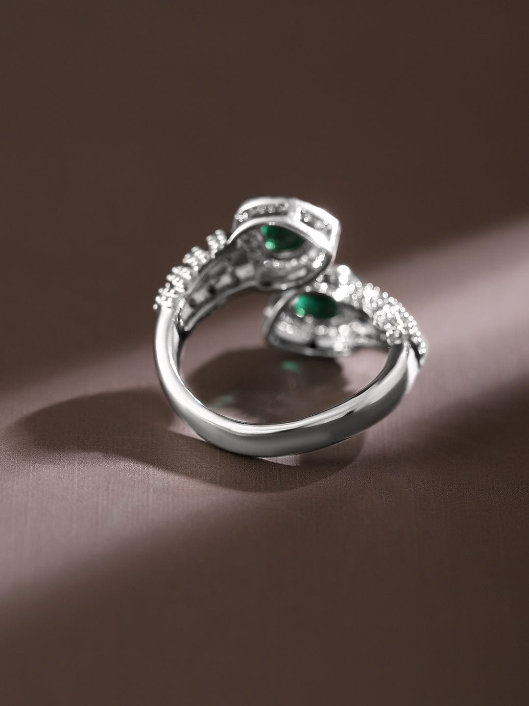 【Rubans】 Green Heart American Diamond Zirconia Openable Ring｜グリーンハート アメリカンダイヤモンド ジルコニア オープナブル リング