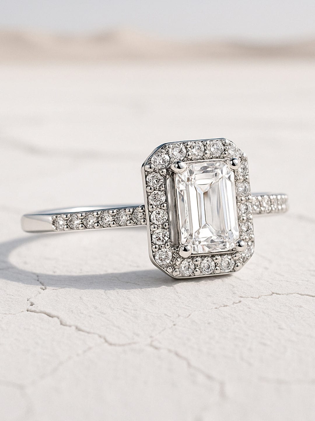 American Diamond Zirconia Cubic Ring Silver