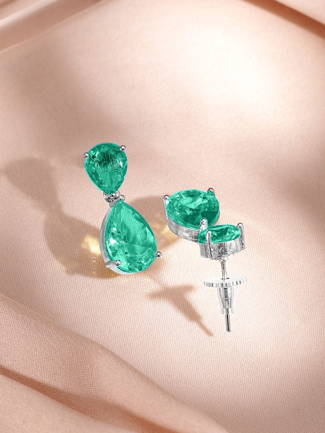 Minimal Emerald Green Crystal Necklace Set Green