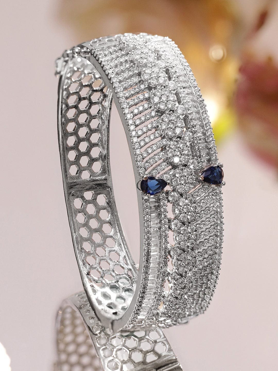 Silver Bracelet In American Diamond Zirconia フリーサイズ