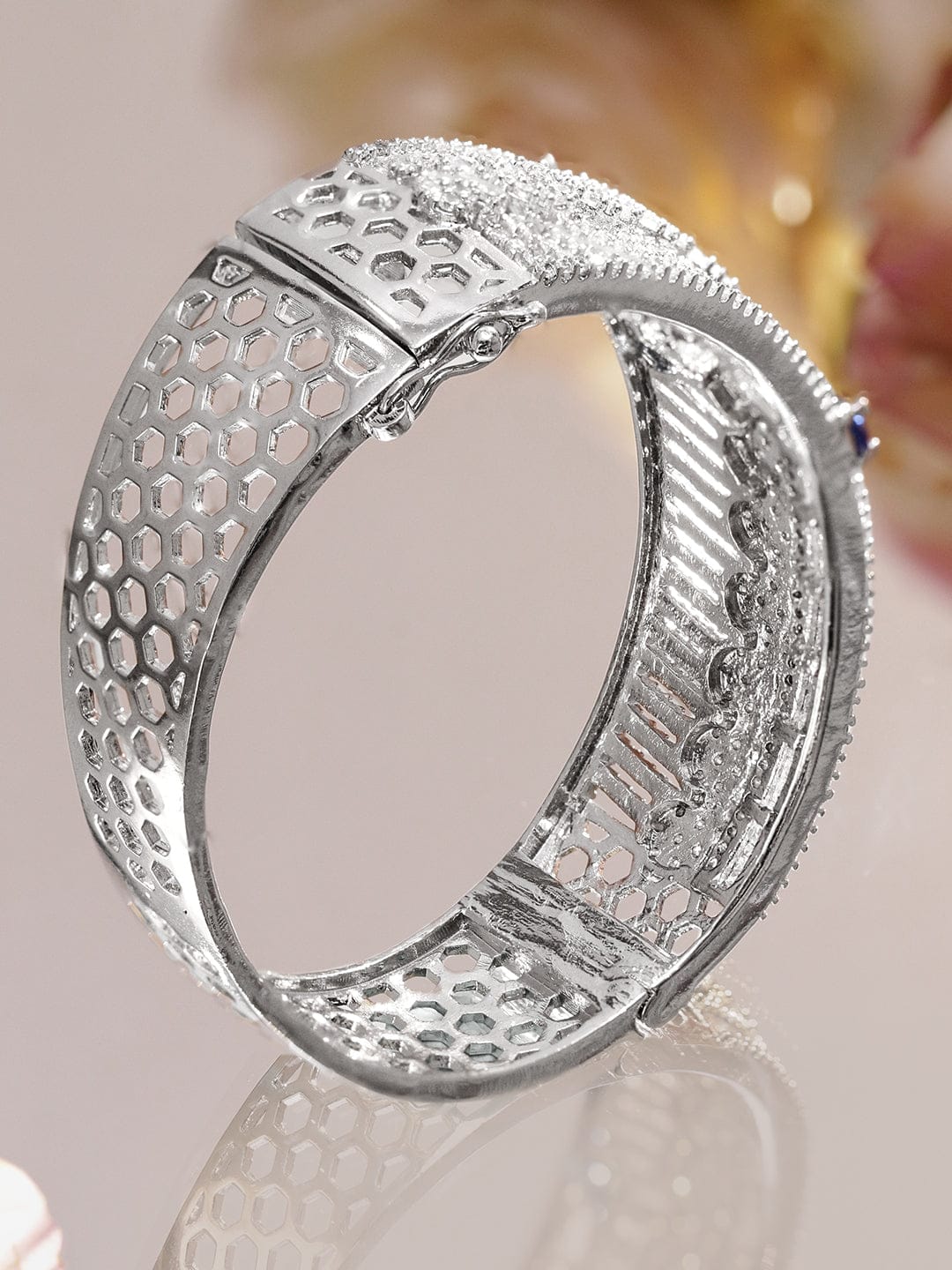 Silver Bracelet In American Diamond Zirconia フリーサイズ