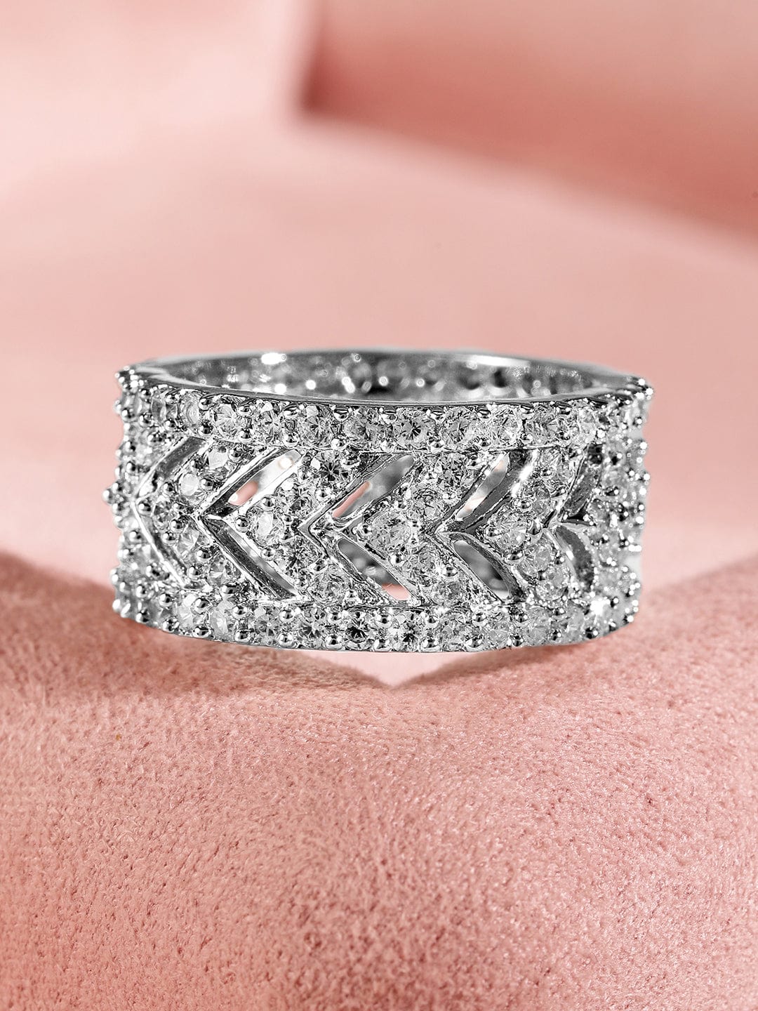 American Diamond Zirconia Statement Ring フリーサイズ