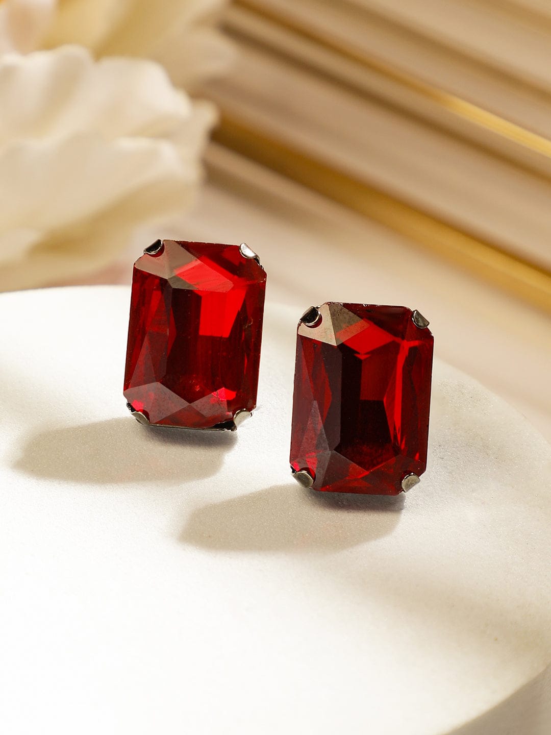 Red Crystal Choker Set Maroon