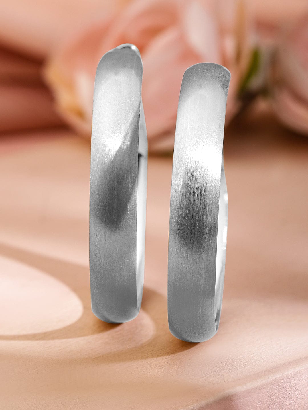 Matte Moonlight Silver Hoop Earrings Silver