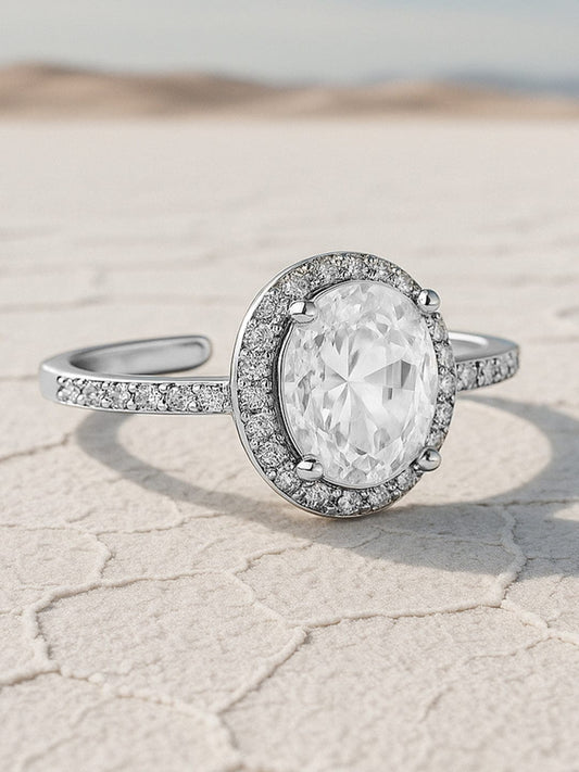 American Diamond Zirconia Ring Silver