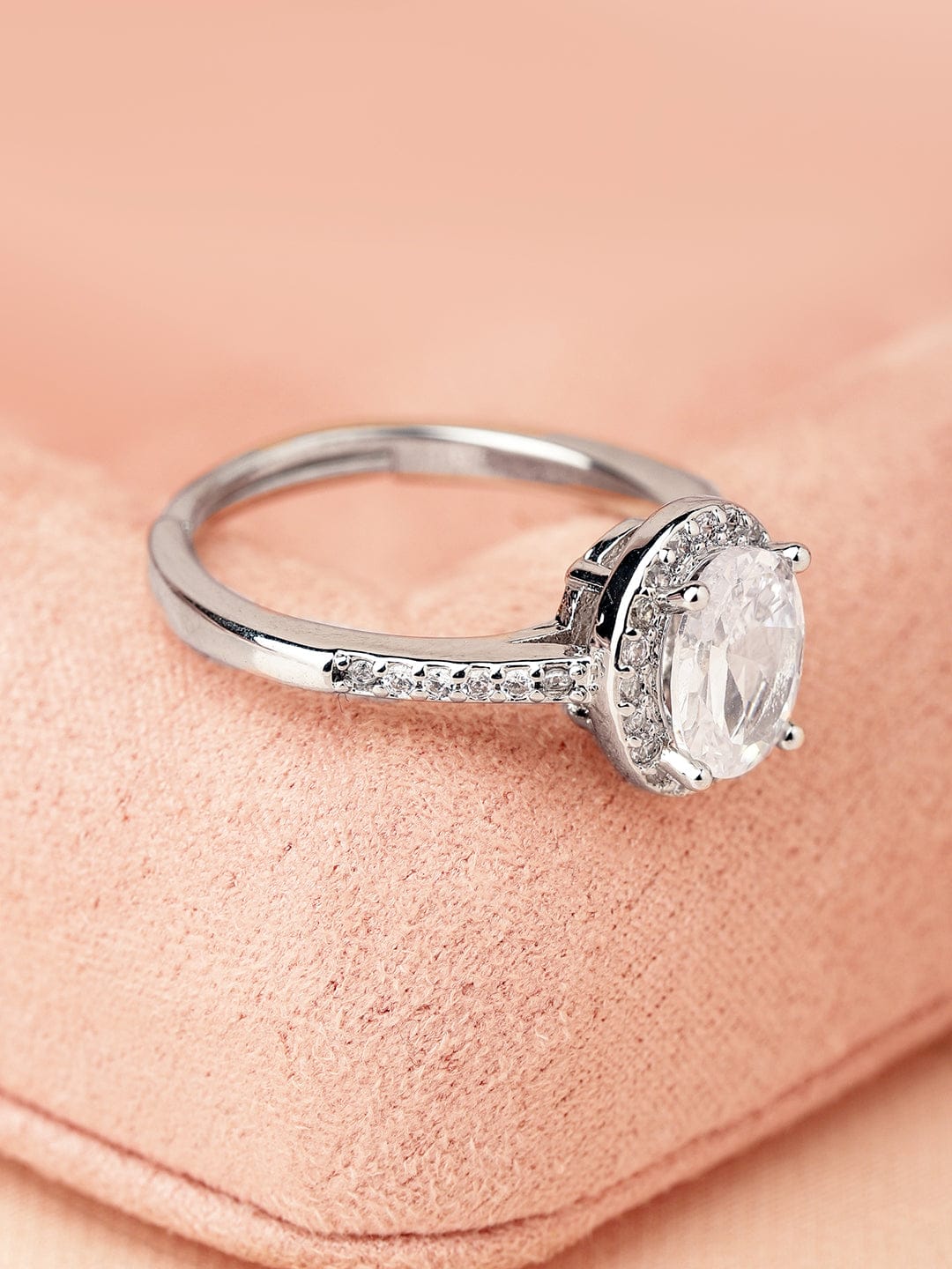 American Diamond Zirconia Ring Silver