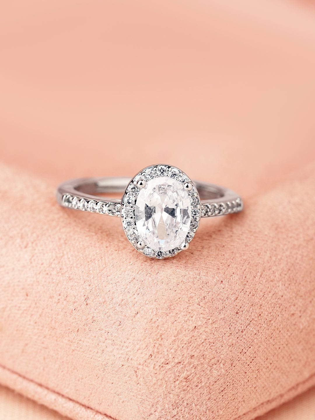 American Diamond Zirconia Ring Silver