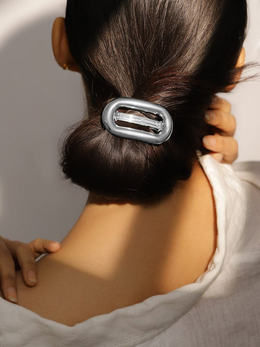 Silver Polished Hair Pin Silver