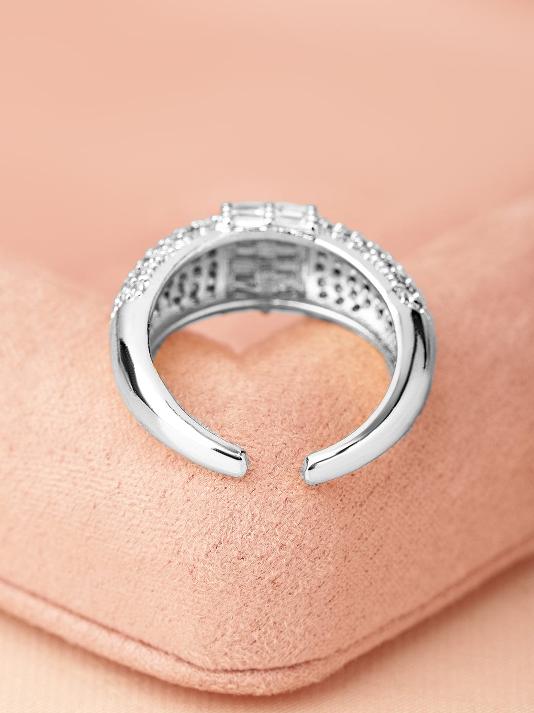 American Diamond Zirconia Cluster Ring Silver