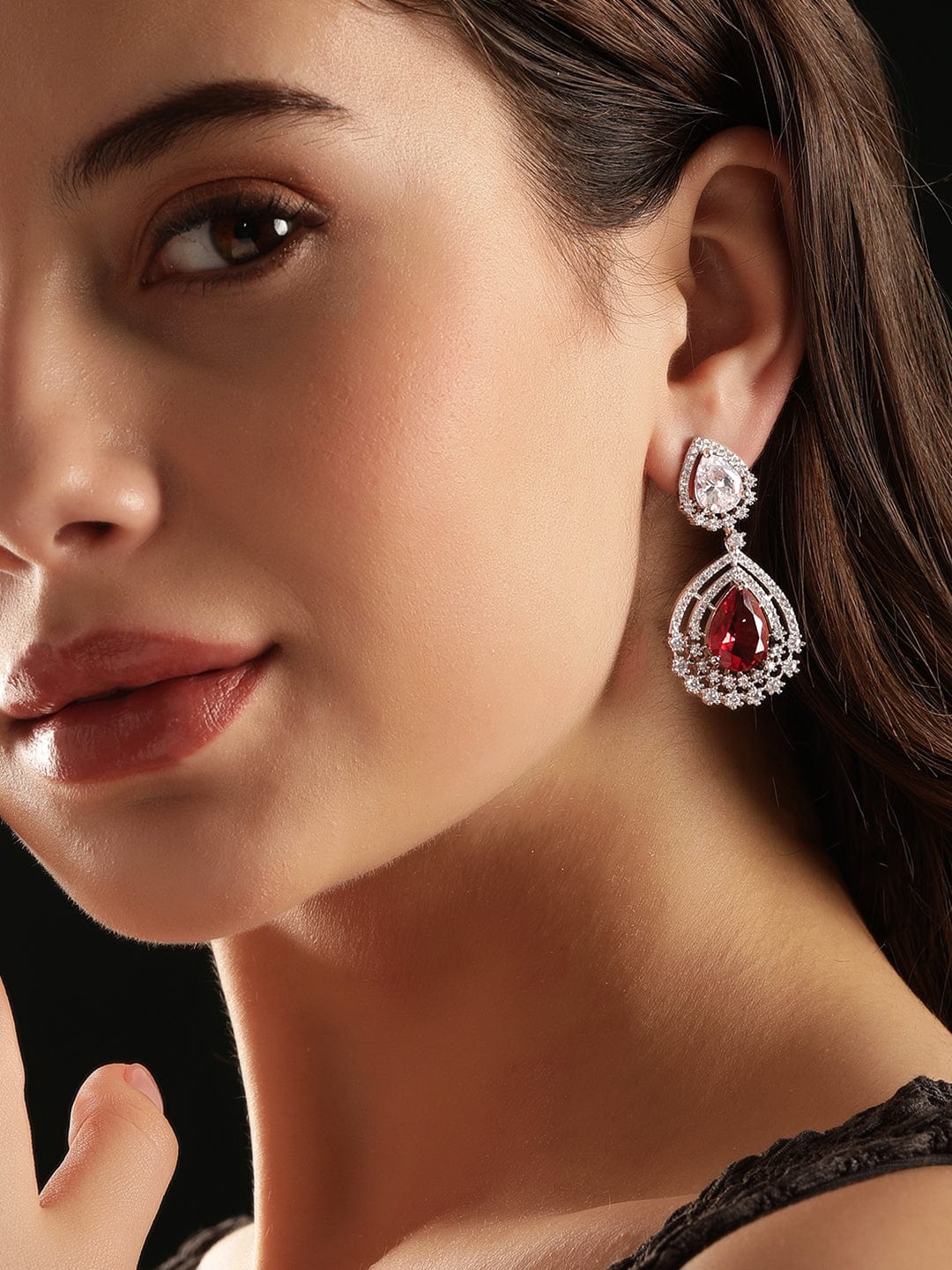 Drops of Love and Light American Diamond Zirconia Earrings フリーサイズ