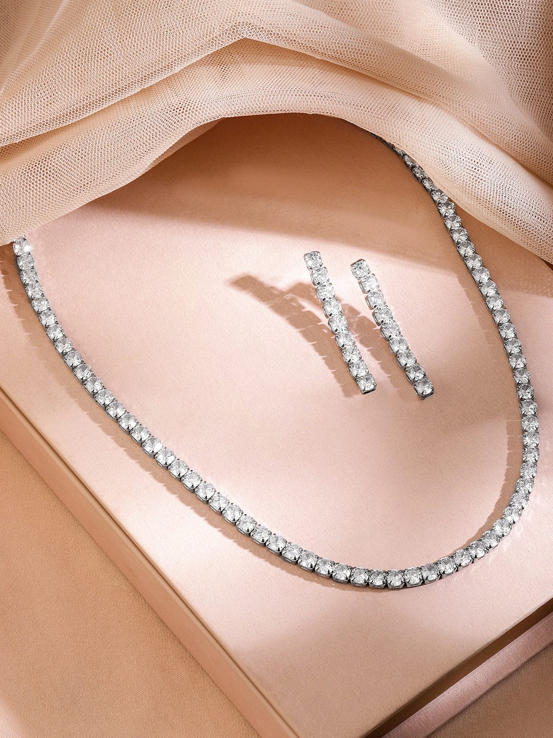 Studded White Necklace Set フリーサイズ