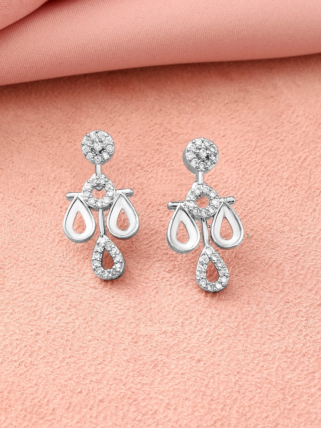 Teardrop American Diamond Zirconia Necklace Set フリーサイズ