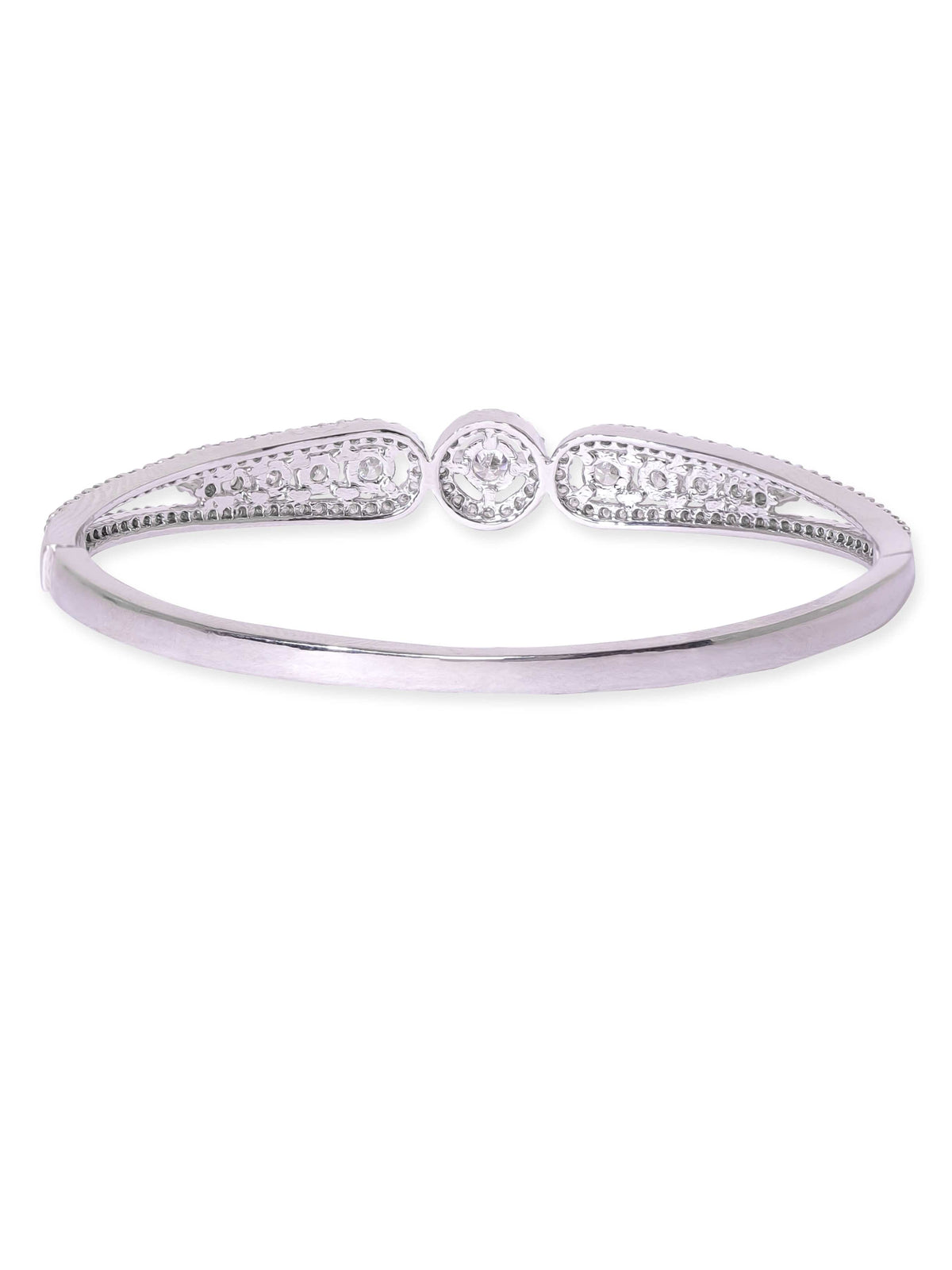 Rubans Rhodium Plated Zirconia Classy Sleek Bracelet Silver