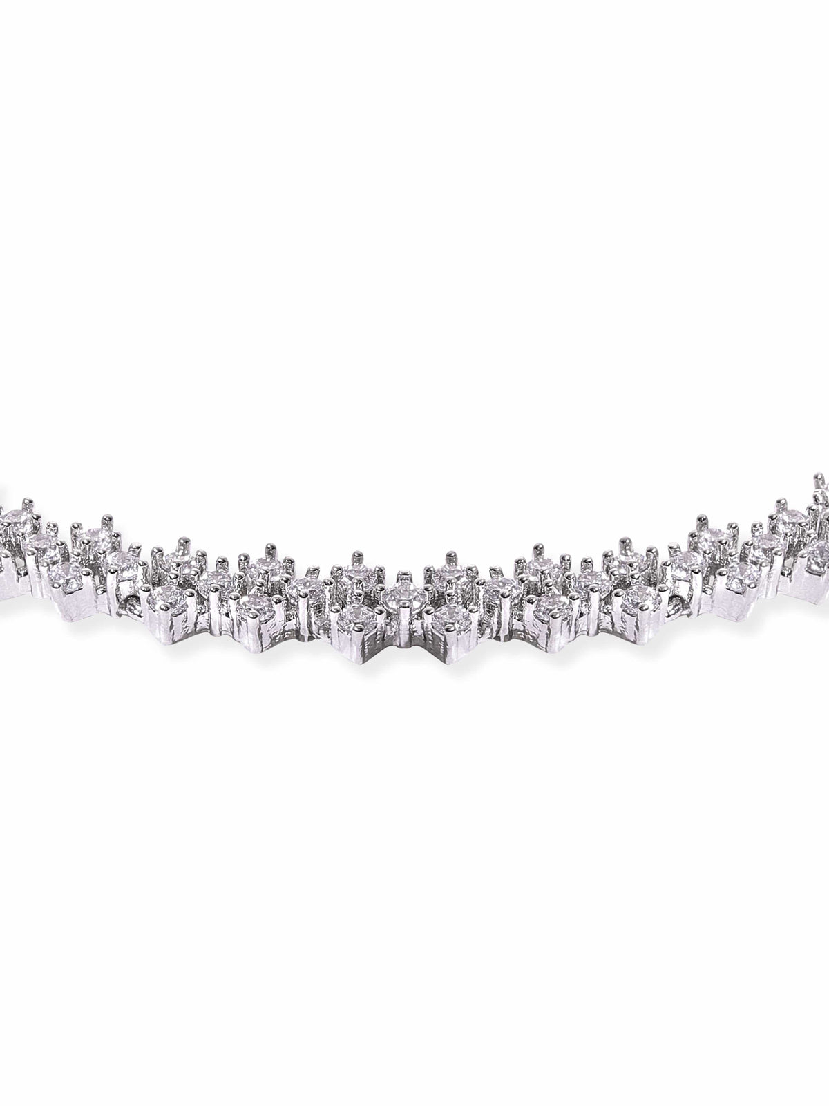 Rubans Rhodium plated Zirconia studded chic Classy Bracelet Silver