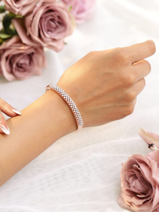 American Diamond Zirconia Studded Bracelet Rose gold