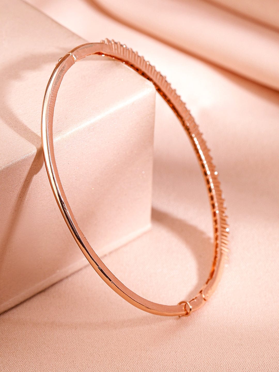 Silver Toned Bangle Bracelet Rose gold