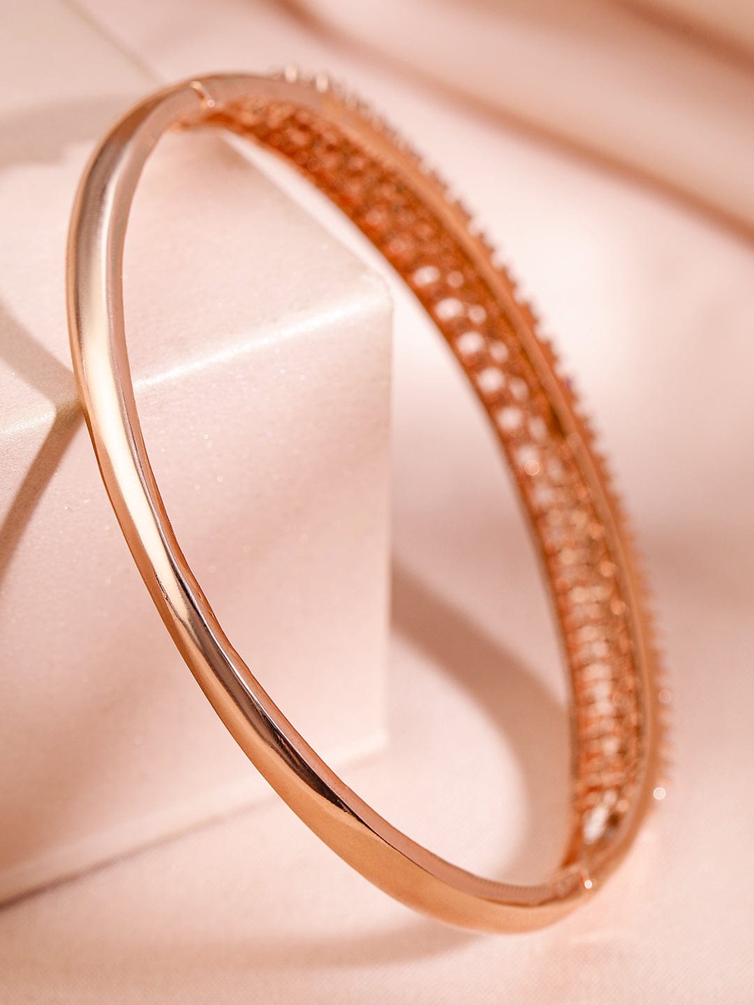 American Diamond Zirconia Studded Bracelet Rose gold