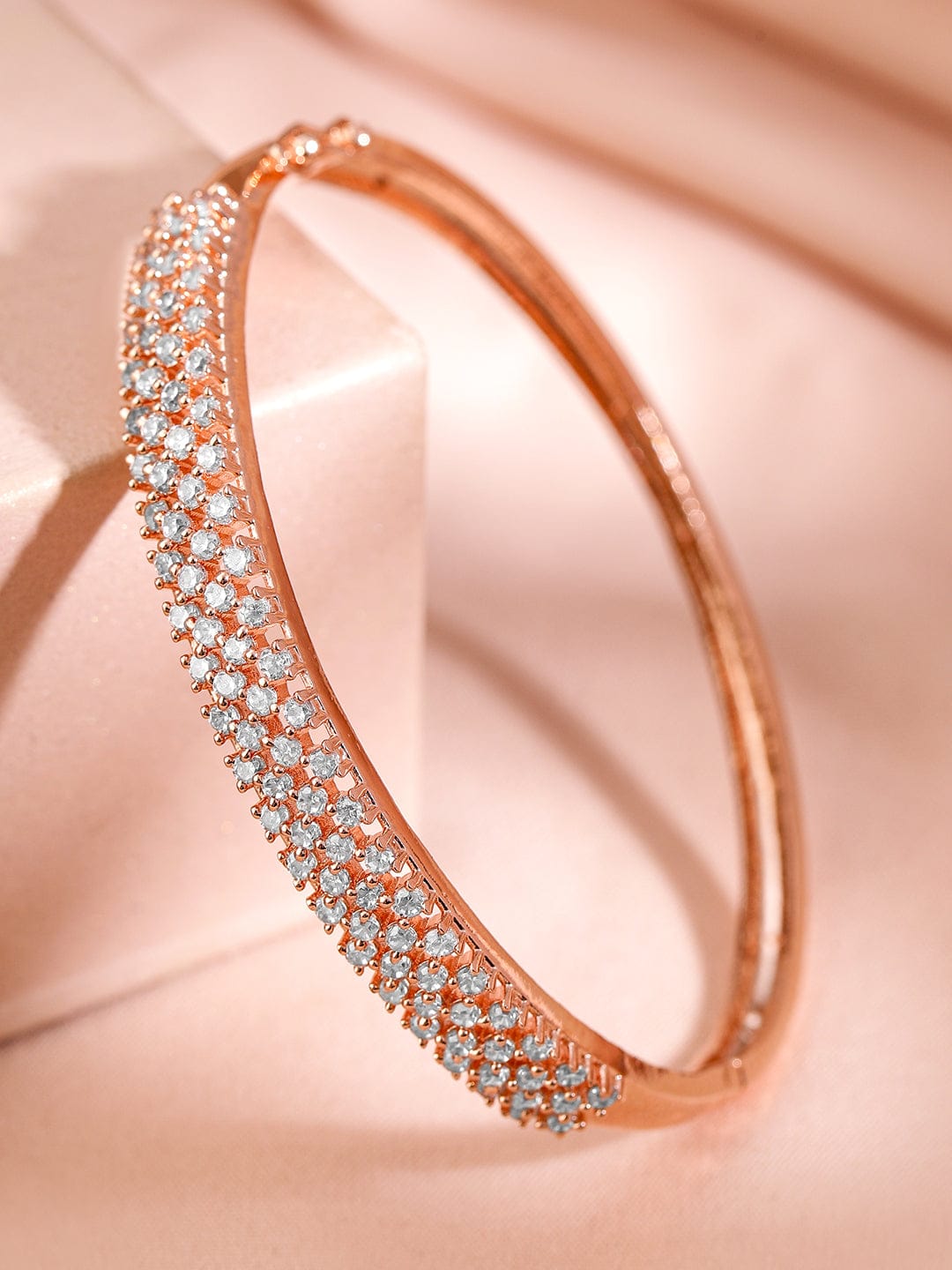 American Diamond Zirconia Studded Bracelet Rose gold