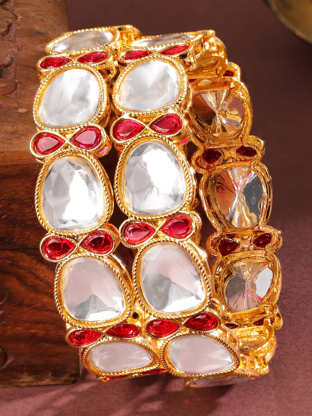 Festive Spark Kundan Bangles 2.6 - Medium