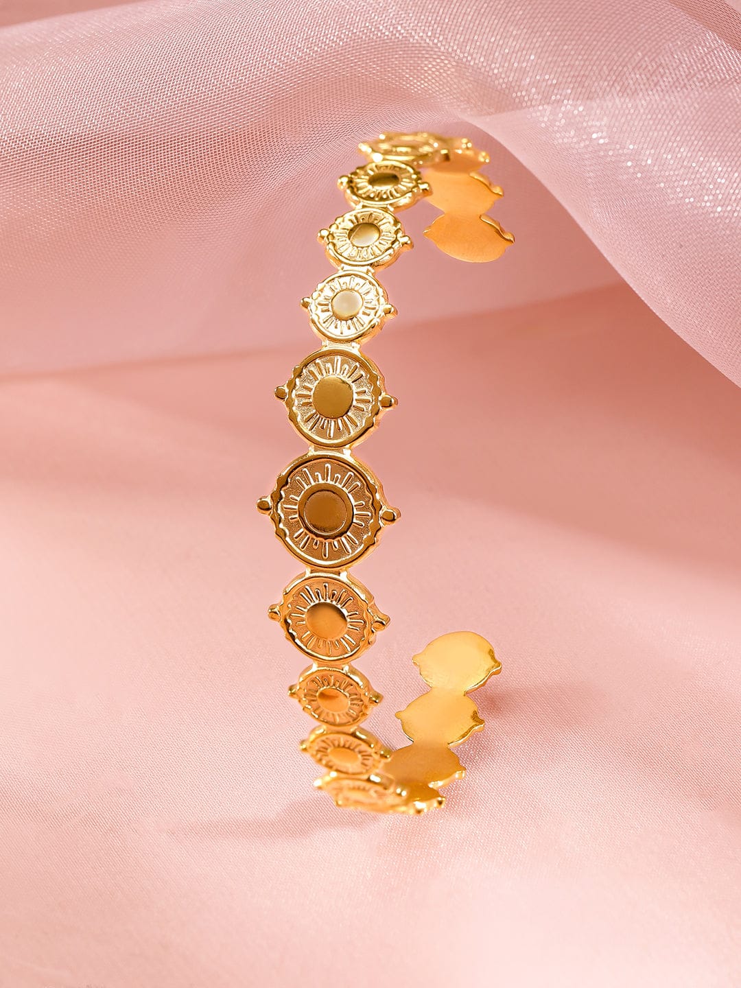 Rubans Set of 2, 18K Gold-Plated Owl & Coin Motif Bracelets Gold