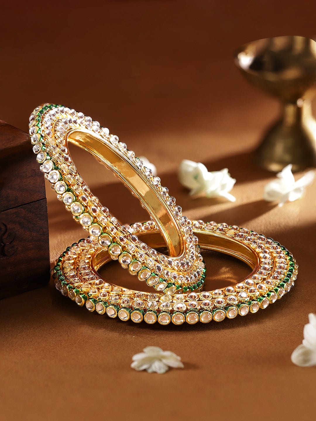 Kundan Aura Bangle Set 2.8 - Large