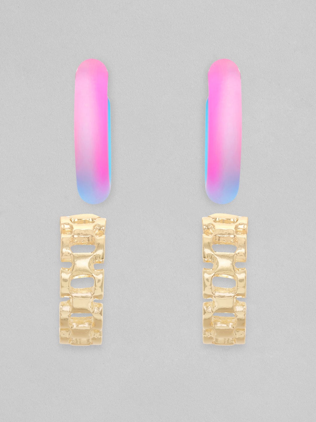 【Rubans】 Set Of 2, Gold & Enamel Hoop Earrings｜ゴールド＆エナメル フープイヤリング 2組セット