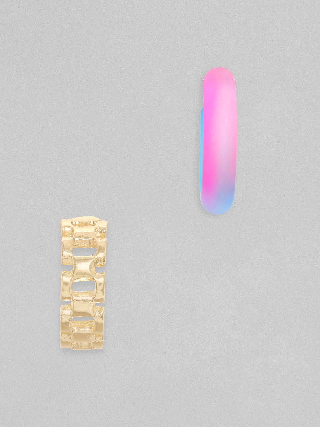 【Rubans】 Set Of 2, Gold & Enamel Hoop Earrings｜ゴールド＆エナメル フープイヤリング 2組セット