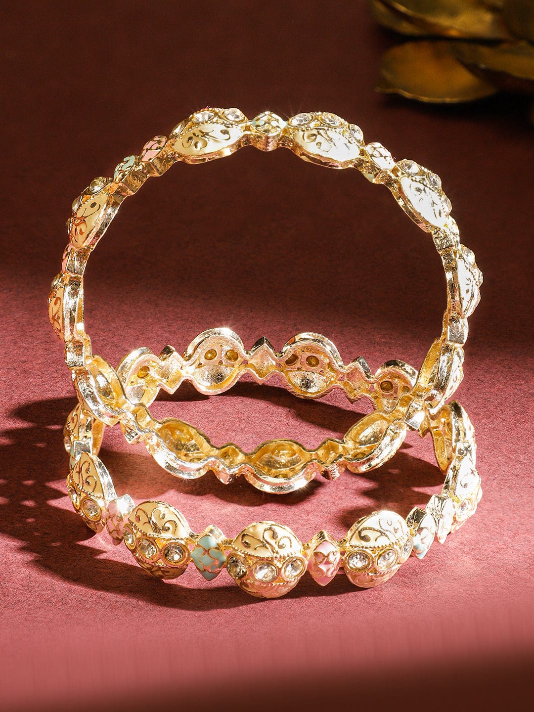 Pastel Hues Kundan Bangles 2.4 - Small